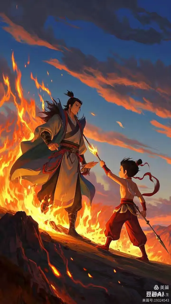 哪吒动漫场景al绘画